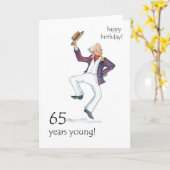 Carte d'anniversaire 65e - Man Dancing (Fleur jaune)