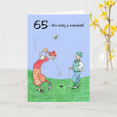Carte d'anniversaire 65e pour un golfeur (Fleur jaune)