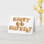 Carte d'anniversaire 66e pour un amateur de cookie (Fleur jaune)