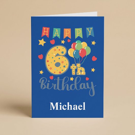 Carte d'anniversaire 6 ans joyeux