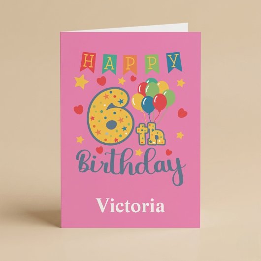 Carte d'anniversaire 6 ans joyeux