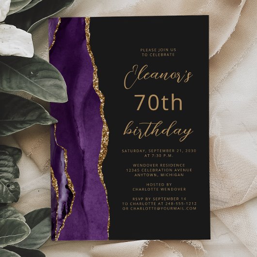Carte d'anniversaire 70 ans écriture sur ardoise A