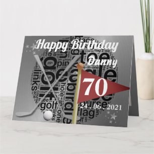 Carte d'anniversaire 70 ans personnalisée Golf
