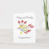 Carte d'anniversaire 70 ans Red Jet Planes (Devant)