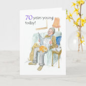 Carte d'anniversaire 70e pour un homme (Fleur jaune)