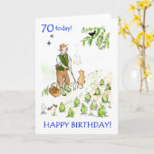 Carte d'anniversaire 70e pour un jardinier (Fleur jaune)