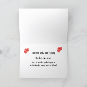 Carte d'anniversaire 70th Brother-in-law