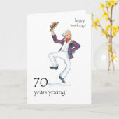 Carte d'anniversaire 70th - Man Dancing! (Fleur jaune)