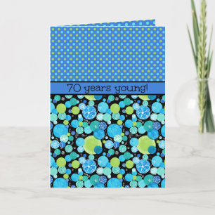 Carte d'anniversaire 70th : Quirky Moons et Pois