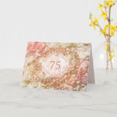 Carte d'anniversaire 75 ans pour soeur, perles et  (Fleur jaune)