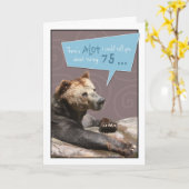 Carte d'anniversaire 75 humoristique de rotation (Fleur jaune)