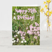 Carte d'anniversaire 75e (Fleur jaune)