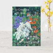 Carte d'anniversaire 75e pour grand-mère - Jardin  (Fleur jaune)