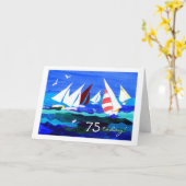 Carte d'anniversaire 75e - Voile (Fleur jaune)