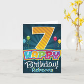 Carte d'anniversaire 7 ans - Ballons (Fleur jaune)