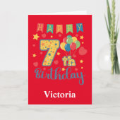 Carte d'anniversaire 7 ans joyeux (Devant)