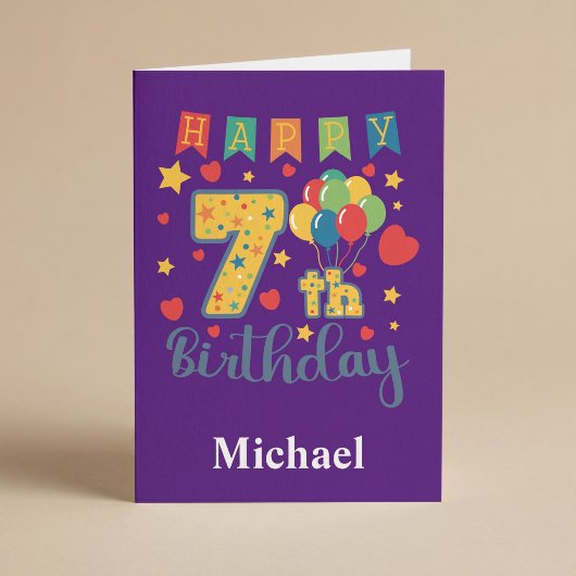 Carte d'anniversaire 7 ans joyeux
