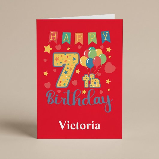 Carte d'anniversaire 7 ans joyeux