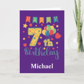 Carte d'anniversaire 7 ans joyeux (Devant)