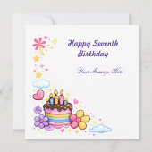 Carte d'anniversaire 7 ans pour filles 'J'avais 6 (Dos)