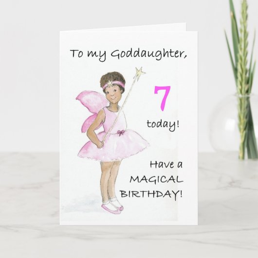 Carte d'anniversaire 7e pour une Godgirl (Devant)