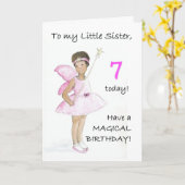Carte d'anniversaire 7e pour une petite soeur (Fleur jaune)