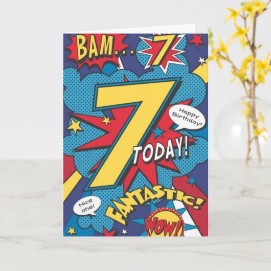 Carte d'anniversaire 7e - Wow Fantastic Supper Her (Fleur jaune)