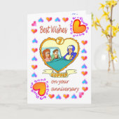 Carte d'anniversaire - 7ème cuivre (Fleur jaune)