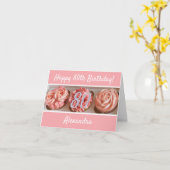 Carte d'anniversaire 80 ans Cupcake Joyeux Anniver (Fleur jaune)
