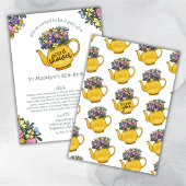 Carte d'anniversaire 80 ans Gold Teapot Shower par
