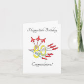 Carte d'anniversaire 80 ans Red Jet Planes (Devant)