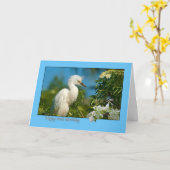 Carte d'anniversaire 80e avec Oiseau d'Aigette Nei (Fleur jaune)