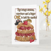 Carte d'anniversaire 80e - Humour - Gâteau (Fleur jaune)