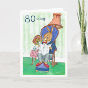 Carte d'anniversaire 80e - M. Rabbit