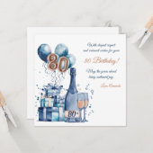 Carte d'anniversaire 80e personnalisée pour hommes (Devant/Arrière en situation)