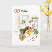 Carte d'anniversaire 80e pour un homme (Fleur jaune)