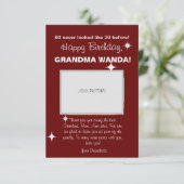 Carte d'anniversaire 80e Salutation Maroon Style É (Debout devant)