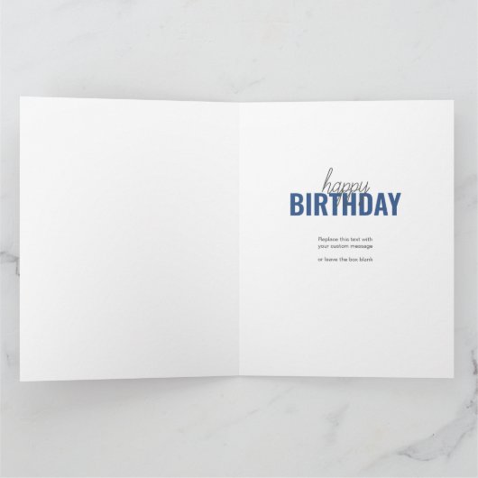 Carte d'anniversaire 8 Photo Collage Bleu Gris Tou (Intérieur)