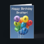 Carte d'anniversaire 8e ballons colorés Brother<br><div class="desc">Créé à partir d'une photo originale de Studio Porto Sabbia ! Cette carte d'anniversaire de ballons colorés est disponible en tant que carte d'anniversaire spécifique à l'âge de 1 à 12 ans,  dans différentes langues,  pour diverses relations (familiales) spécifiques et comme invitation de fête d'anniversaire.</div>