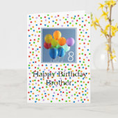 Carte d'anniversaire 8e ballons colorés Brother (Fleur jaune)