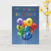 Carte d'anniversaire 8e ballons colorés Brother (Fleur jaune)