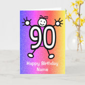 Carte d'anniversaire 90 ans joyeux (Fleur jaune)