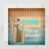 Carte d'anniversaire 90 ans Vintage Singer Flat (Devant)