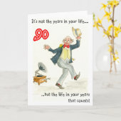 Carte d'anniversaire 90e "La vie dans vos années" (Fleur jaune)