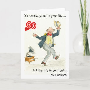 Carte d'anniversaire 90e "La vie dans vos années"