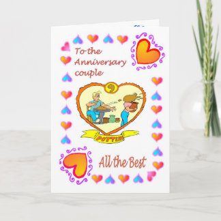 Carte d'anniversaire 9ème céramique