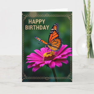 Carte d'anniversaire à aile orange