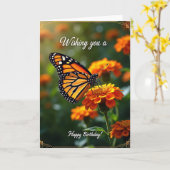 Carte d'anniversaire à aile orange (Fleur jaune)