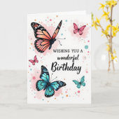 Carte d'anniversaire à aile vibrante (Fleur jaune)