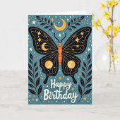 Carte d'anniversaire à ailes célestes (Fleur jaune)